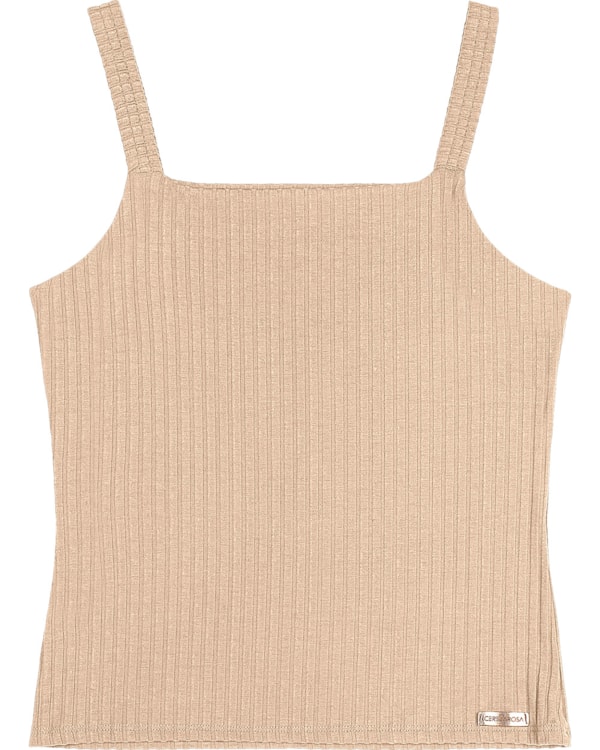 Blusa Regata Feminina Cereja Rosa Canelada