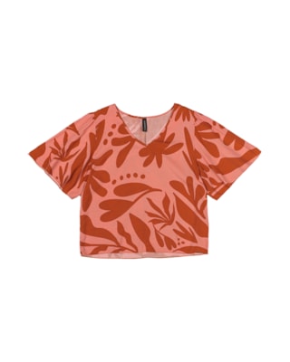Blusa Tecido Viscose Estampada Cereja Curves