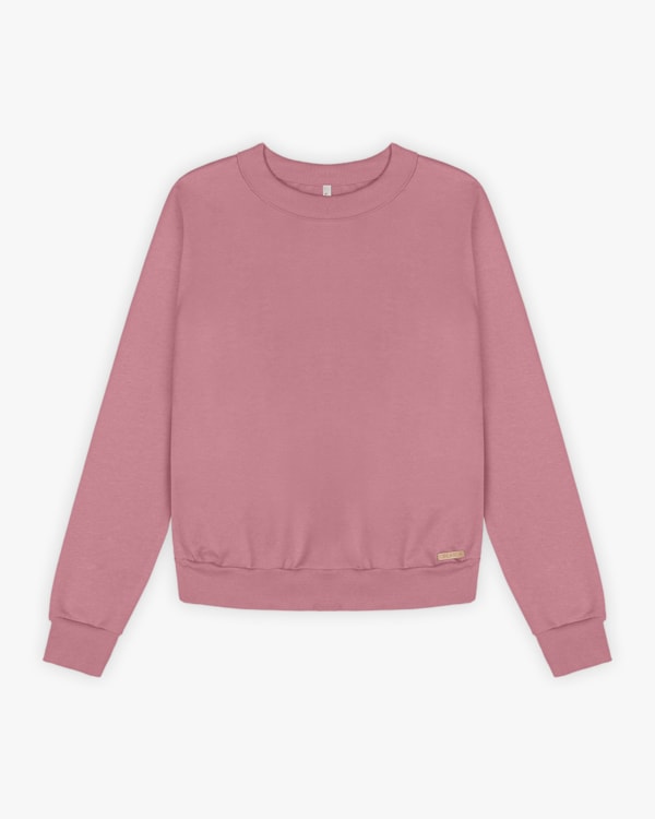 Blusão Básico Feminino em Moletom - Cereja Rosa - New Rose