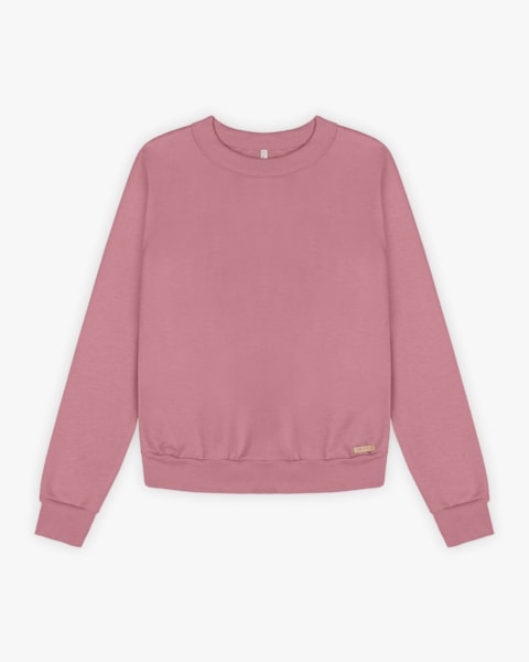 Blusão Básico Feminino em Moletom - Cereja Rosa - New Rose