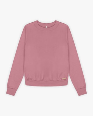 Blusão Básico Femino em Moletom - Cereja Rosa - New Rose