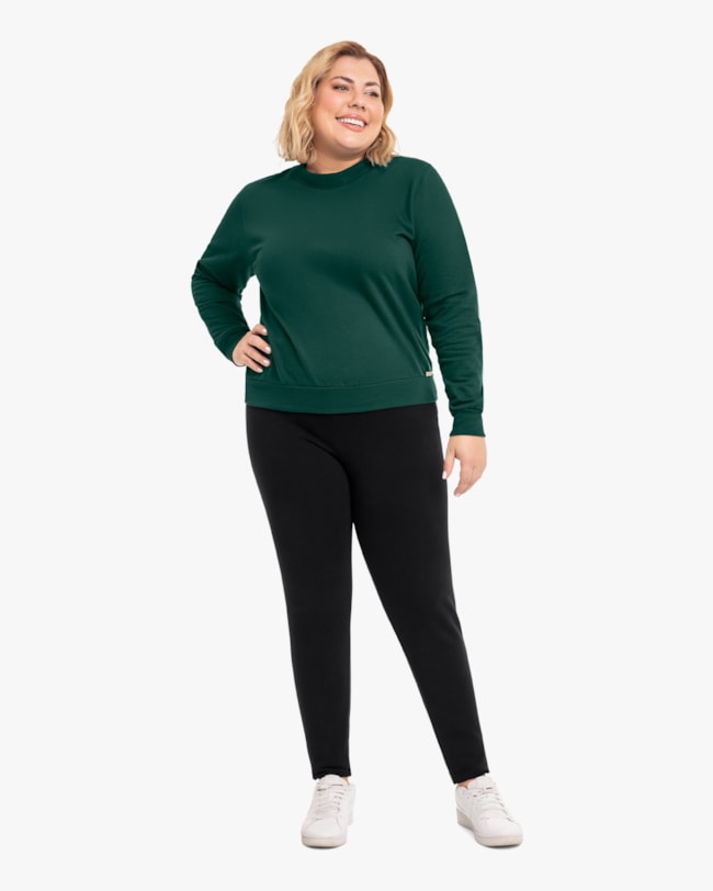 Blusão Básico Plus Size em Moletom Cereja Rosa Verde-97b1b9da-61ed-440c-817d-648bd8672ea8