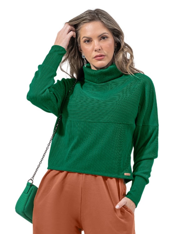 Blusão Cotelê Feminino Cereja Rosa Gola Alta