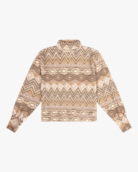 Blusão Estampado em Pelo Aveludado Cereja Rosa Off White