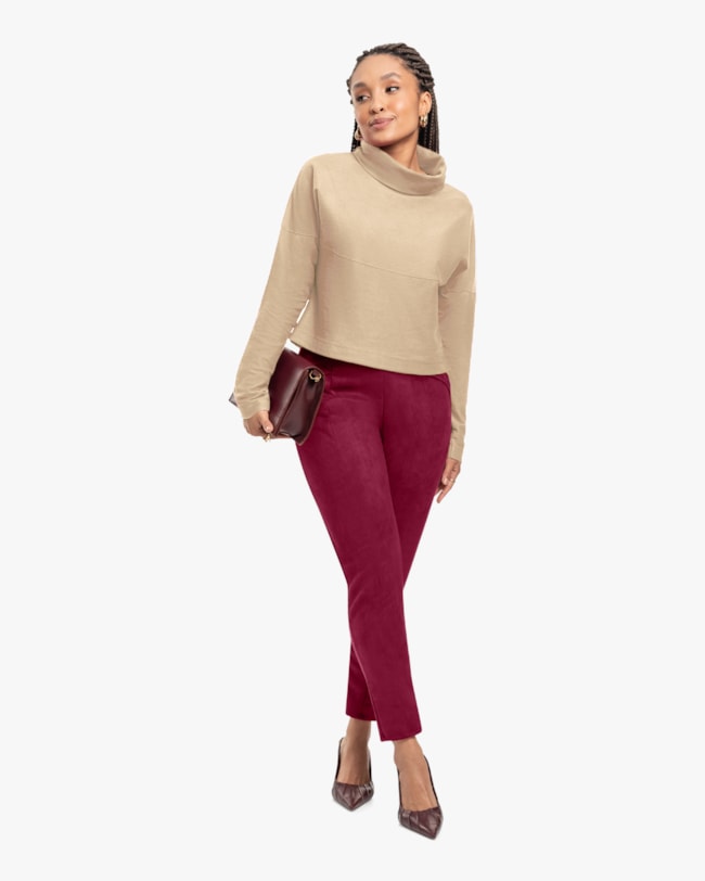 Blusão Feminino com Maxi Gola em Moletinho Sarjado -Cereja Rosa -Deserto-46fd75c1-a8c0-444c-9789-5b2df21c0db2