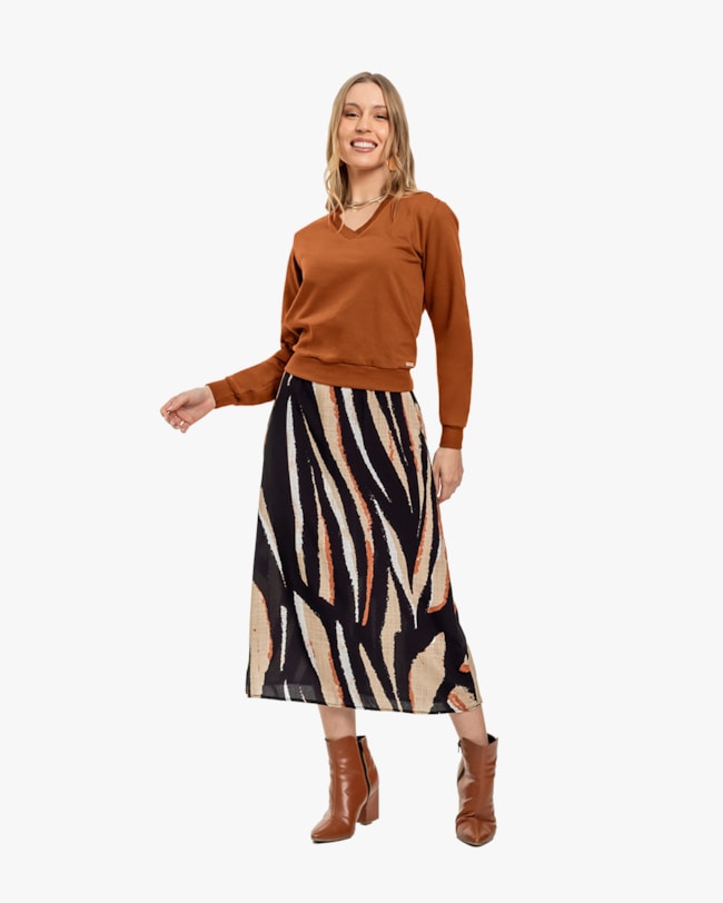 Blusão Feminino em Moletom com Decote V - Cereja Rosa - Inca-7618b37b-85de-4853-8ff8-0a48fc596899