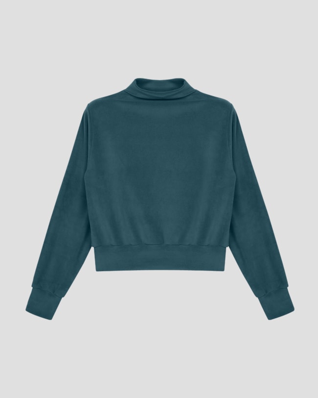 Blusão Feminino em Pelo Aveludado - Cereja Rosa - Verde-9a9753a0-44dd-4775-bf3d-4ff8164c39b7