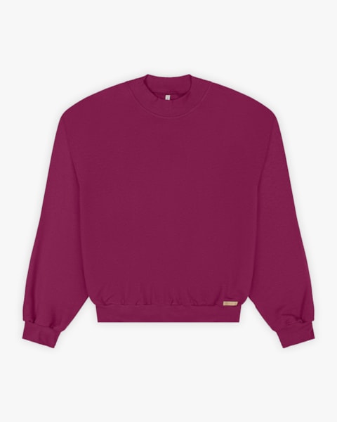 Blusão Feminino Oversized em Moletom - Cereja Rosa - Marsala