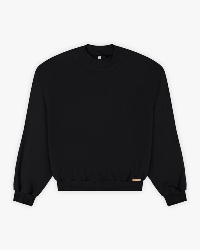 Blusão Feminino Oversized em Poletom - Cereja Rosa - Preto-a641badc-e4d3-43c1-8b98-5cf728d81bc0