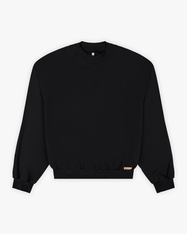 Blusão Feminino Oversized em Poletom - Cereja Rosa - Preto