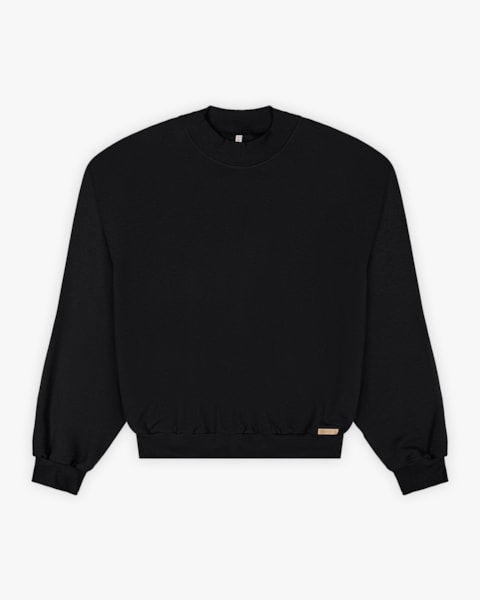 Blusão Feminino Oversized em Poletom - Cereja Rosa - Preto