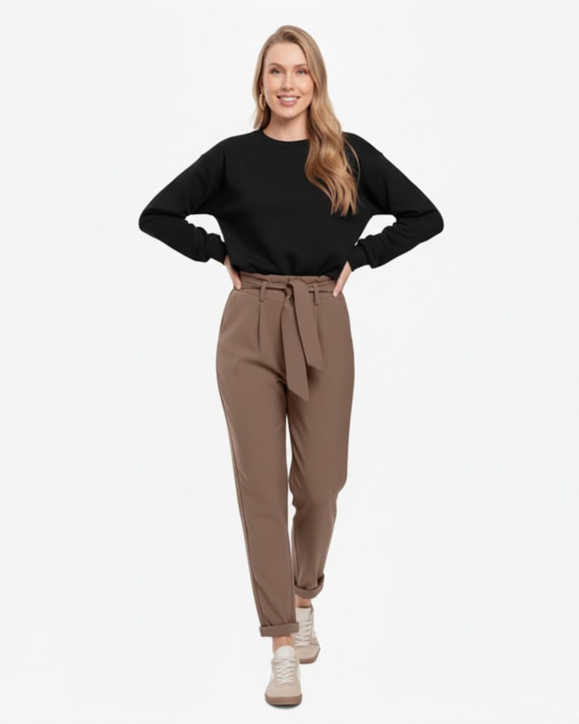 Blusão Feminino Oversized em Poletom - Cereja Rosa - Preto-82407fda-4c68-4c36-837d-9a79cef81792