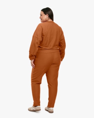 Blusão Feminino Plus Size em Moletinho Sarjado - Cereja Rosa - Inca
