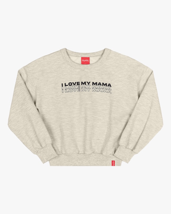Blusão Infantil Mãe e Filha em Moletom Kely Kety - Mescla-1c43c108-5b23-46db-8503-77dd50fa751e