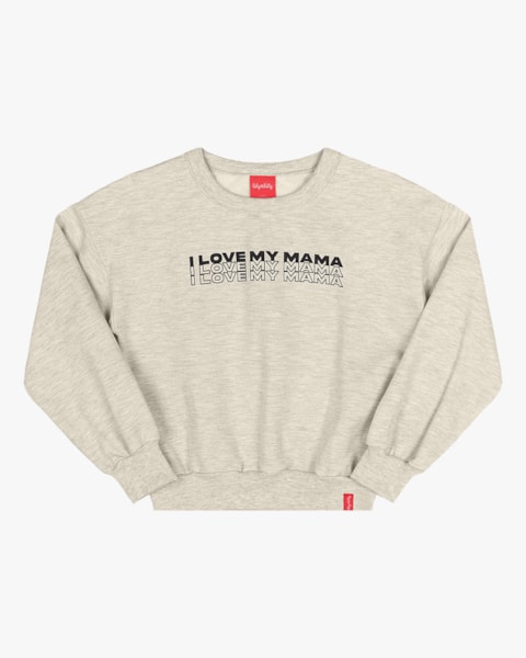 Blusão Infantil Mãe e Filha em Moletom Kely Kety - Mescla