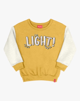 Blusão Infantil Menina com Mangas Pelo Kely Kety - Amarelo