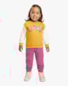 Blusão Infantil Menina com Mangas Pelo Kely Kety - Amarelo-b537b180-618d-4414-a1e4-bbb8351c7f6f