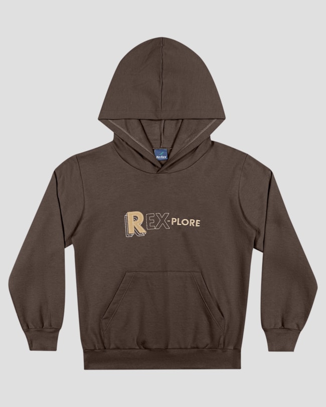Blusão Infantil Menino com Capuz e Bolso Canguru - ReiRex - Marrom-fb2e28e3-f98f-4bcc-b810-a68920ec900f
