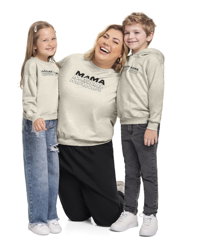 Blusão Infantil Menino com estampa Mãe e Filhos ReiRex Mescla-def11e76-0a2d-4ef5-82a0-41ab00a4dca4