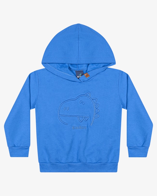 Blusão Infantil Menino em Moletom com Bordado ReiRex - Azul-793da36d-7e2b-47ca-a1ec-00448ef07941