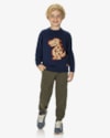 Blusão Infantil Menino em Tricô com Desenho Dino ReiRex- Azul-f80bda12-224e-49c5-bba9-b62db0d5b441