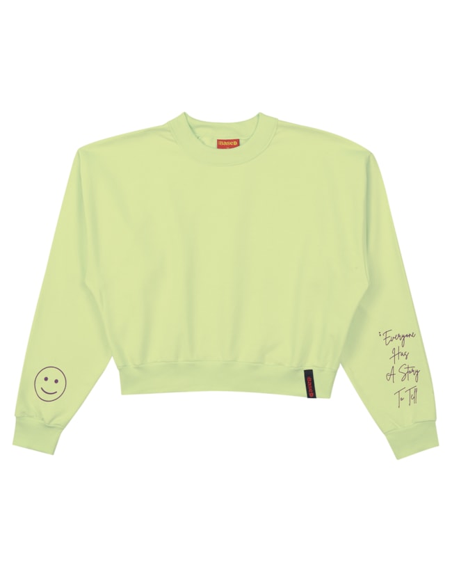 Blusão Juvenil Feminino com Estampa Mangas BaseD - Matcha-0188e3cf-2c51-4727-a0f9-0e5cb5b83f63