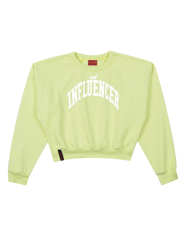 Blusão Juvenil Feminino com Frase Estampada BaseD -Matcha