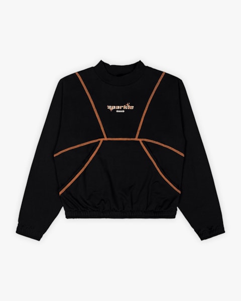 Blusão Juvenil Feminino em Malha Felpada com Fio Contraste - BaseD - Preto