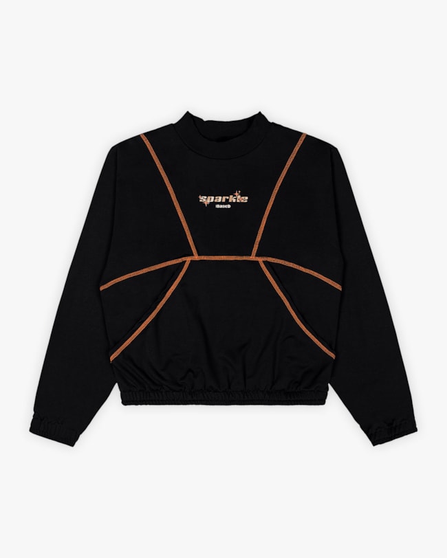 Blusão Juvenil Feminino em Malha Felpada com Fio Contraste - BaseD - Preto-84ee848c-599e-4712-b7cb-c27ee635b2b2