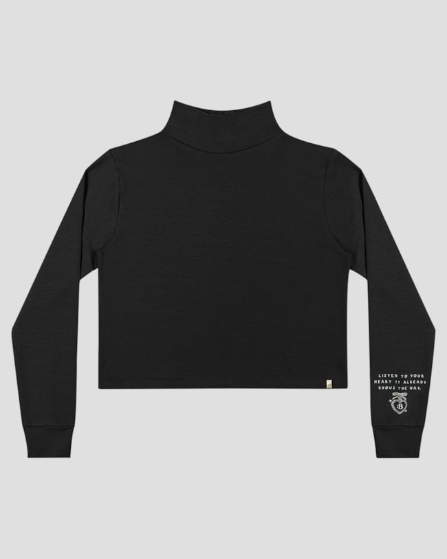 Blusão Juvenil Feminino em Molecotton com Gola Alta - BaseD - Preto-a5ddffd0-d9d8-4d3d-aab5-e591af8f8c48