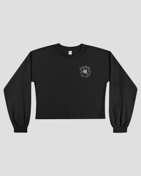 Blusão Juvenil Feminino em Moletom com Estampa - BaseD - Preto