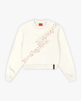 Blusão Juvenil Feminino em Moletom com Estampa de Strass - BaseD - Natural
