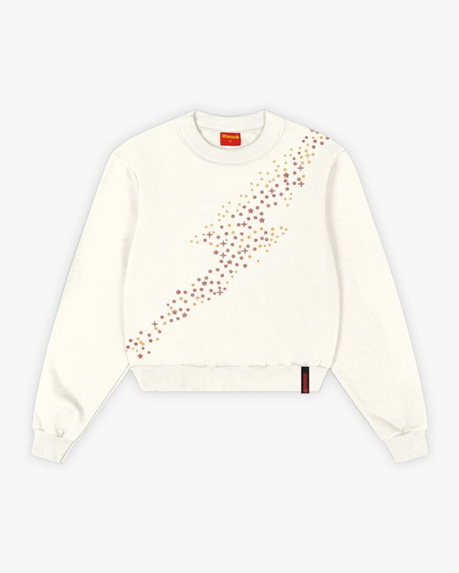 Blusão Juvenil Feminino em Moletom com Estampa de Strass - BaseD - Natural-96e48bfa-084c-48c9-8444-596b1ecf5676