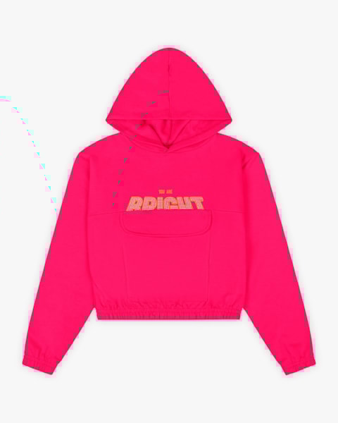 Blusão Juvenil Feminino em Moletom com Estampa e Bolso - BaseD - Cherry