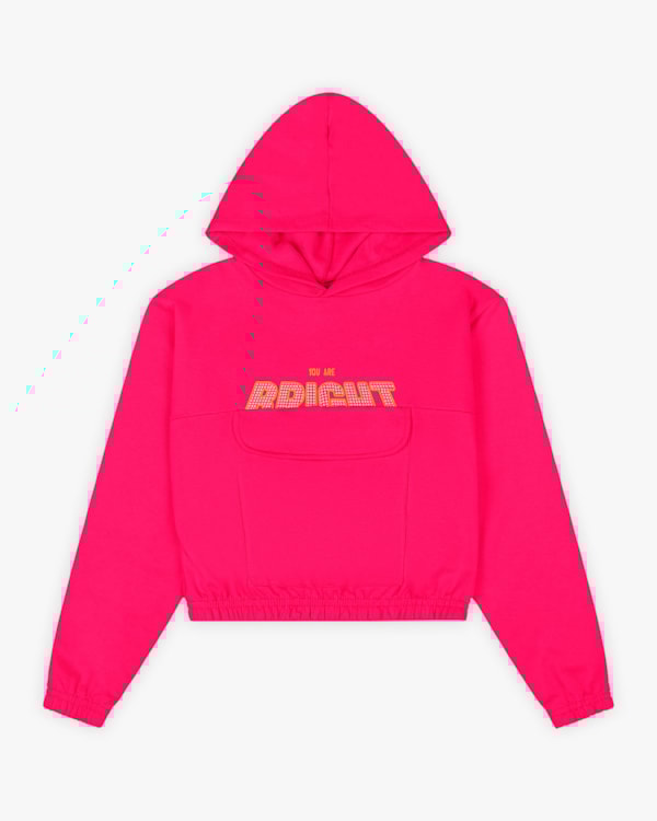 Blusão Juvenil Feminino em Moletom com Estampa e Bolso - BaseD - Cherry