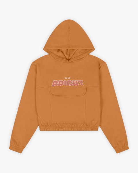 Blusão Juvenil Feminino em Moletom com Estampa e Bolso - BaseD - Gengibre