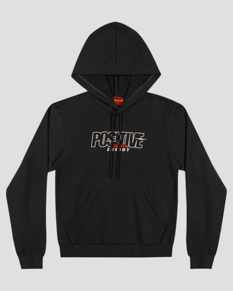 Blusão Juvenil Masculino em  Moletom com Capuz - BaseD - Preto
