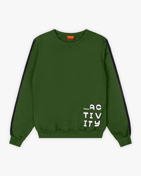 Blusão Juvenil Masculino em Moletom com Estampa - BaseD - Militar