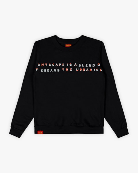 Blusão Juvenil Masculino em Moletom com Estampa Relevo - BaseD - Preto