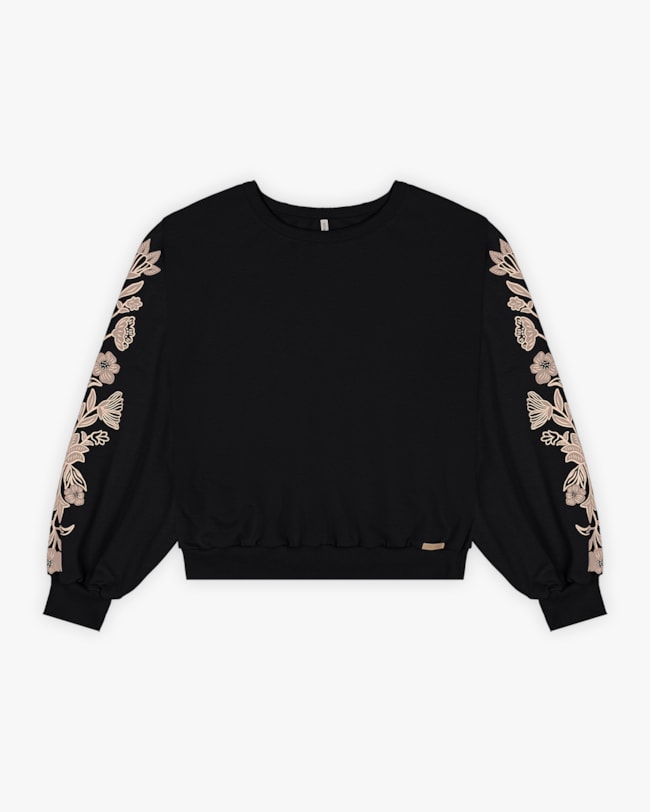 Blusão Moletom com Estampa Relevo Tal Mãe Tal Filha - Cereja Rosa - Preto-3de22861-cf3e-4ae9-b83e-1e8b70b4de8a