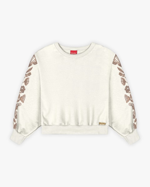 Blusão Moletom Infantil Menina Tal Mãe, Tal Filha - Kely Kety - Natural