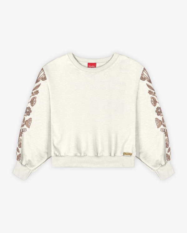 Blusão Moletom Infantil Menina Tal Mãe, Tal Filha - Kely Kety - Natural