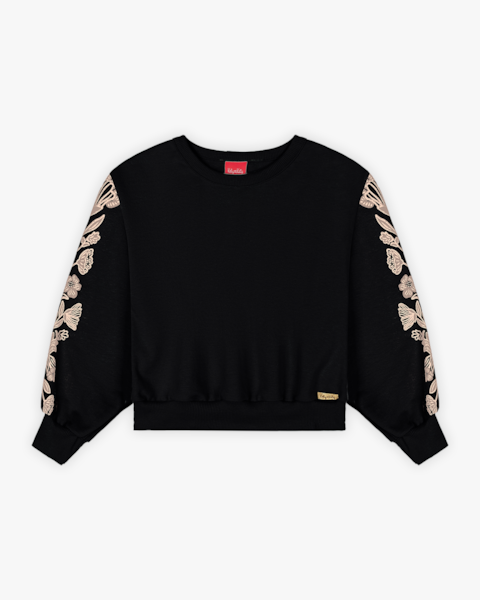 Blusão Moletom Infantil Menina Tal Mãe, Tal Filha - Kely Kety - Preto