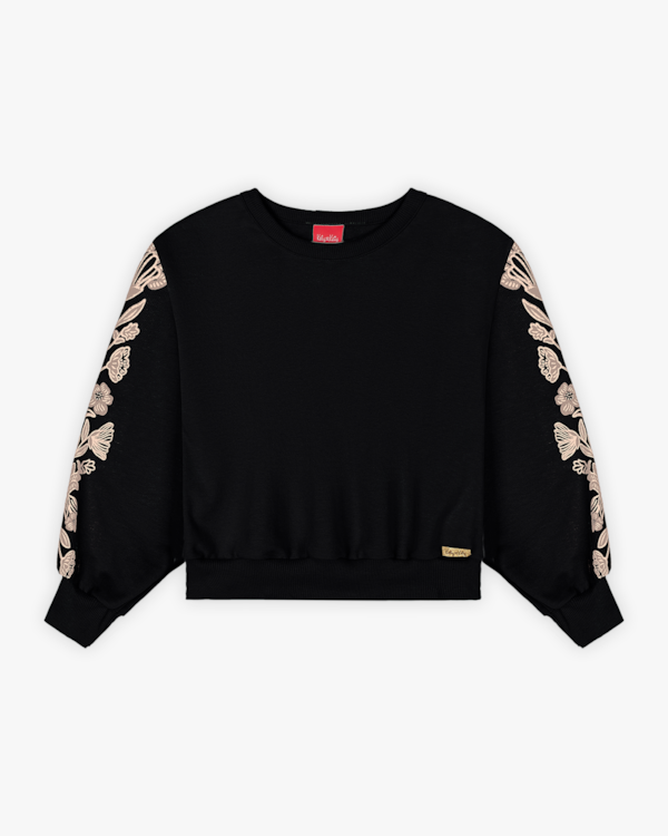 Blusão Moletom Infantil Menina Tal Mãe, Tal Filha - Kely Kety - Preto