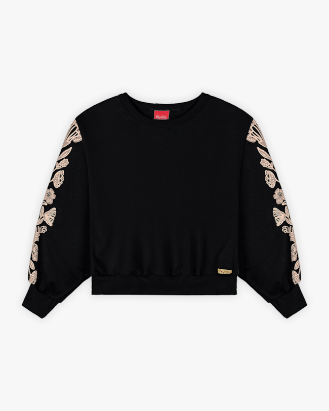 Blusão Moletom Infantil Menina Tal Mãe, Tal Filha - Kely Kety - Preto-41a1b22e-82e8-451d-9012-642dddeca0f4