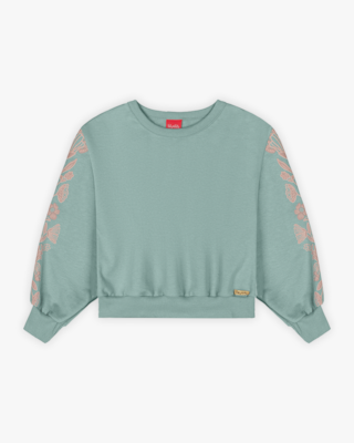 Blusão Moletom Infantil Menina Tal Mãe, Tal Filha - Kely Kety - Verde Bamboo