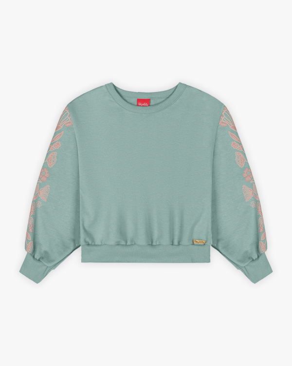 Blusão Moletom Infantil Menina Tal Mãe, Tal Filha - Kely Kety - Verde Bamboo
