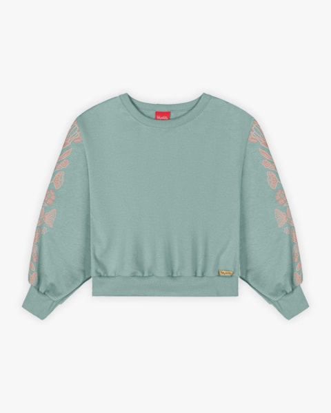 Blusão Moletom Infantil Menina Tal Mãe, Tal Filha - Kely Kety - Verde Bamboo