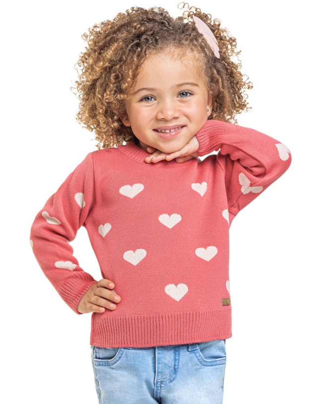 Blusão Tricot Bebê Menina Kely Kety Coração-49b0be6d-b410-42d4-989a-6d36cfb64460