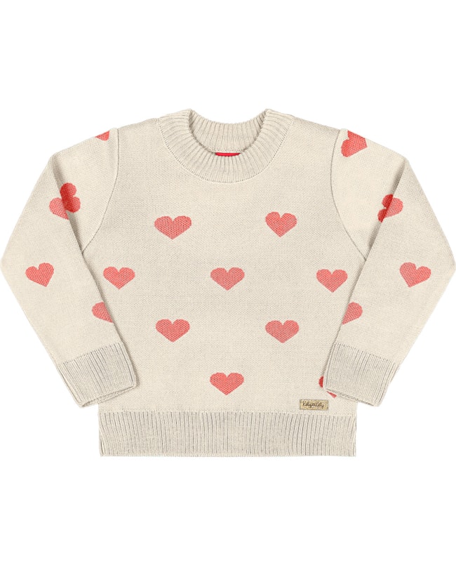 Blusão Tricot Bebê Menina Kely Kety Coração-9d7a94b4-e992-4170-89ac-921b88d6264f
